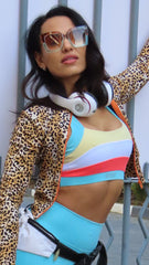 AR 2462 - 4 COLOUR CROP TOP