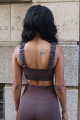 AR 2197 - RUSHED STRAP CROP TOP